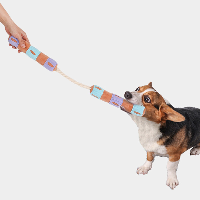 Jouets à renifler pour animaux de compagnie Jouet à renifler pour chien Tapis d'alimentation lente Nunchaku Chiot jouant Puzzle interactif lavable Coussin sonore pour animaux de compagnie