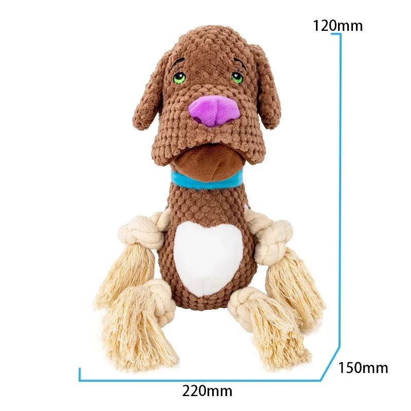 Dog Plush Vocalization Toys Bite Resistant Cotton Rope Dog Teeth Grinding Interactive Training Puppy Plaything Pets Supplies