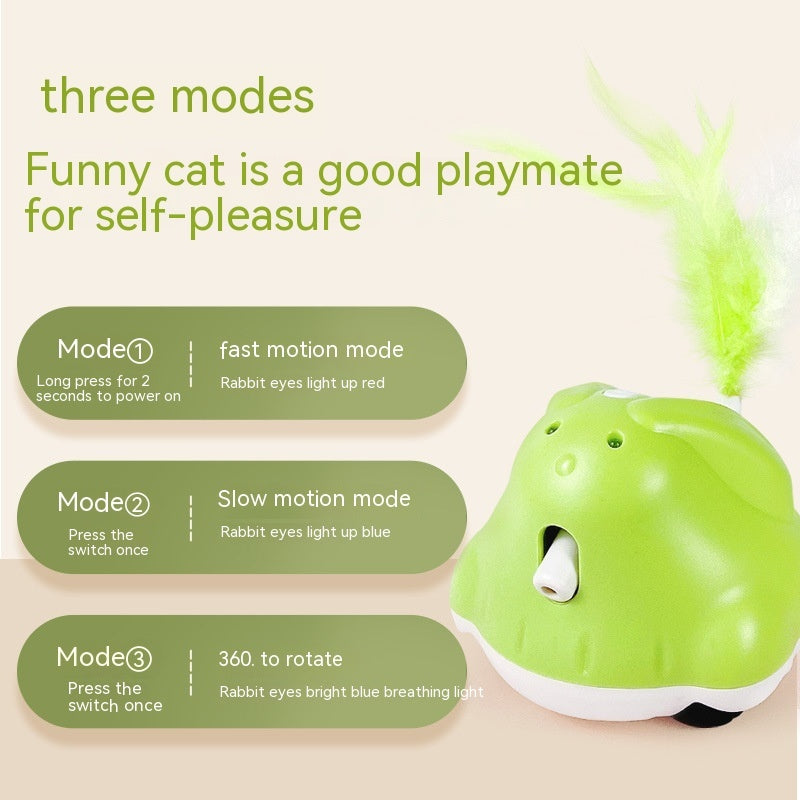 Canne à pêche en plumes, plateau tournant, Laser automatique, jouet Teaser pour chat