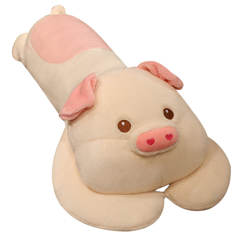 Oreiller en forme de cochon couché pour garçons et filles dormant sur le lit, énorme jouet en peluche