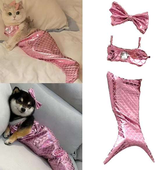 Cat Mermaid Costume Creative Cat And Dog Costumes Funny Cat Mermaid Costume Cat Mermaid Fishtail Dress Puppy Mermaid Fishtail Dress Pet Mermaid Costume Humor Funny Photo Props