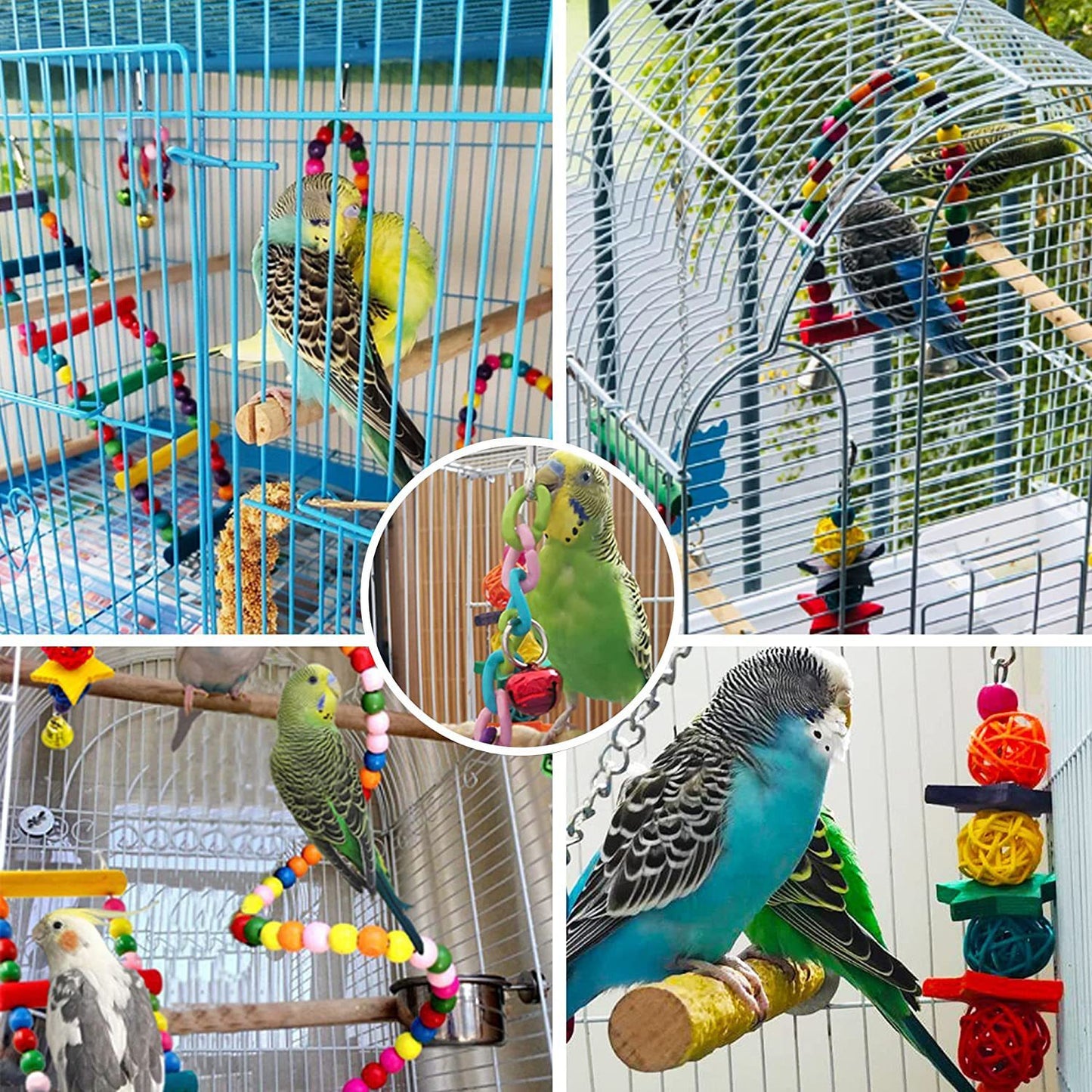 Jouets pour perroquets, accessoires pour Cage à oiseaux, 7 pièces