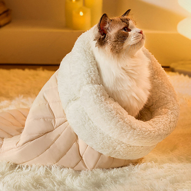 Saco de dormir cálido con bolsillo cerrado y nido para gatos