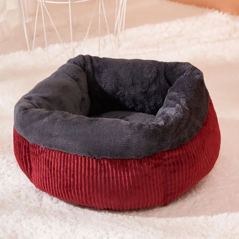 Durable Washable Cat Sofa Bed Cozy Circular Kennel Calming Pet Basket Kitten Puppy Crate Nest For Sleeping