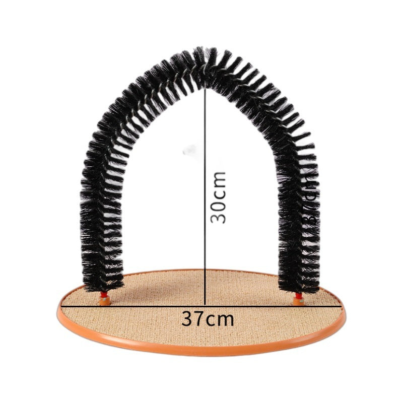 Dispositif anti-démangeaisons et anti-poils de chat Brosse en plastique en forme d'arche Griffoir pour chat Jouet pour chat Toilettage des poils Auto-plaisir Petite souris