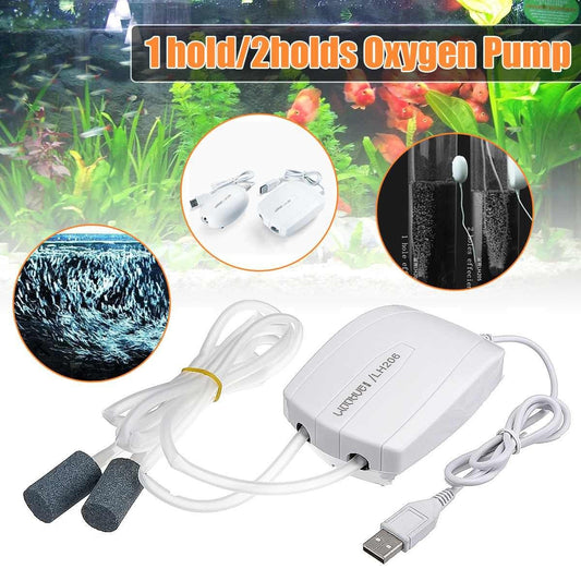 Pompe à air pour aquarium Mini compresseur Sortie simple et double Aquarium Pompe à oxygène pour aquarium