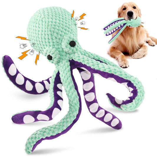 Jouet en peluche pour animaux de compagnie, chat, chien, voix, coquille de poulpe, Puzzle, résistant aux morsures, interactif, nettoyage des dents, jouet à mâcher, fournitures pour animaux de compagnie