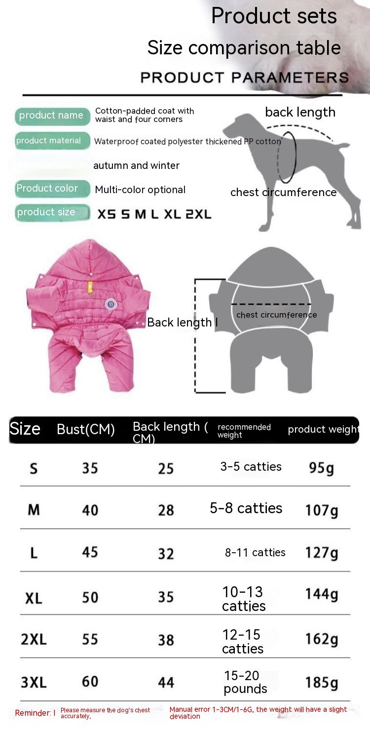 Winter Pet Cotton-padded Clothes Thickening Thermal Windproof Multifunctional