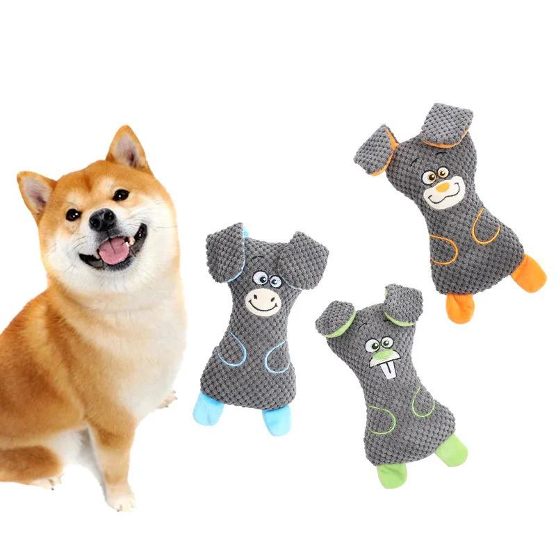 Dog Plush Bites Toys Squeak Cute Animal Shapes Grind Teeth And Clean Teeth Interactive Play Pet Supplies