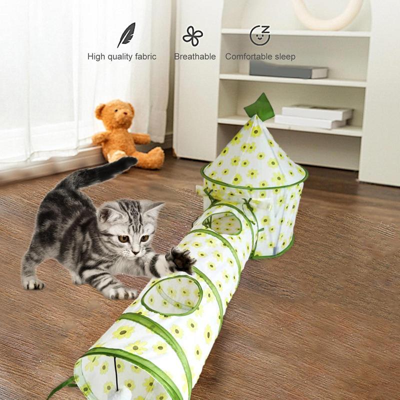 Túnel de juego para gatos, carpa interactiva plegable para conejos, carpa plegable para gatos, tubos portátiles para interiores y exteriores, juguete tipo túnel para gatos