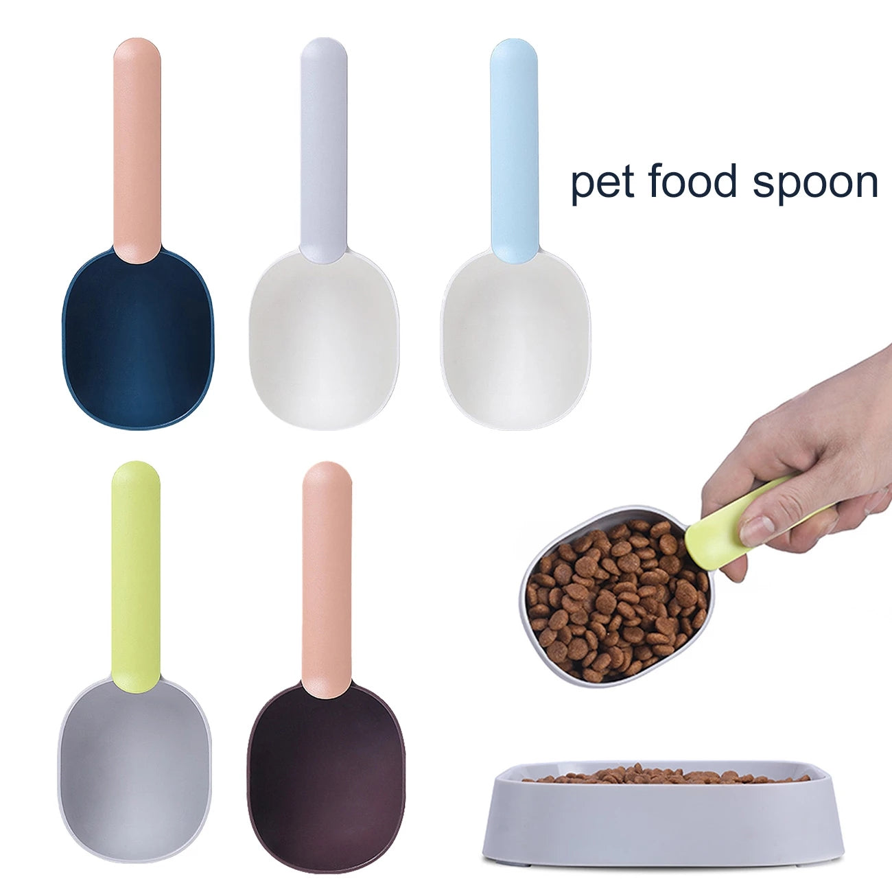 Pelle à nourriture pour animaux de compagnie avec poignée ergonomique à clip pour chats, chiots et petits chiens