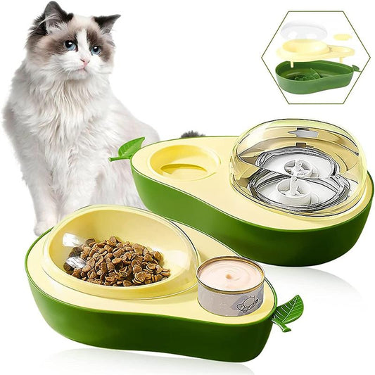 Mangeoire automatique pour animaux de compagnie en forme d'avocat pour chatons, bol d'alimentation lente pour petits animaux de compagnie