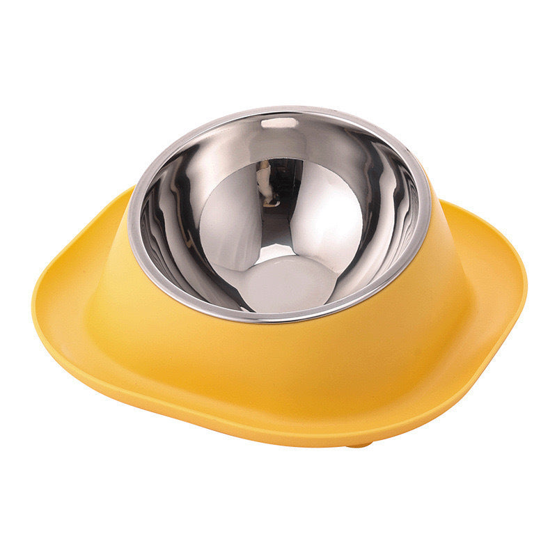 Anti-ant Cat Bowl Stainless Steel Oblique Mouth Anti-leakage Cat Food Holder Anti-tumble Pet Supplies