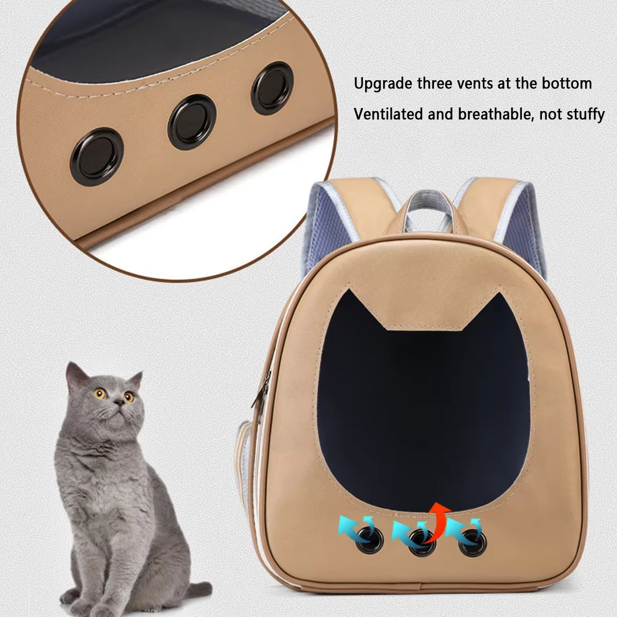 Bolsa de transporte para gatos, mochila para mascotas, bolsa de hombro portátil para viajes al aire libre para gatos, bolsa de transporte para gatos, bolsa de transporte para perros transpirable de gran capacidad