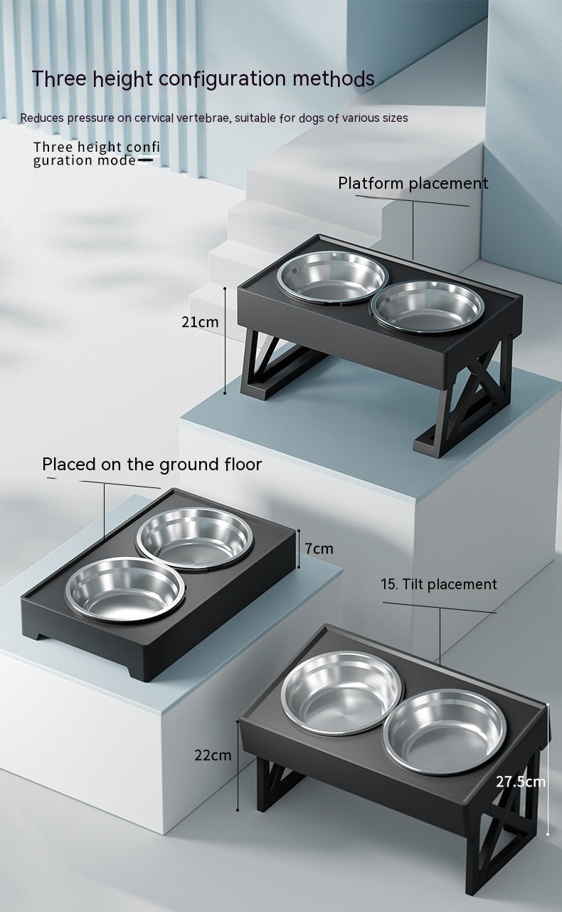 Bol pour chien à alimentation lente, réglable et surélevé, en acier inoxydable, Anti-étranglement, vertical, pour animaux de compagnie