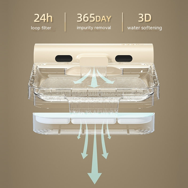 Distributeur d'eau intelligent en plastique pour animaux de compagnie, joli bol à boire à Triple filtre 4L, grande capacité, distributeur d'eau pour chat