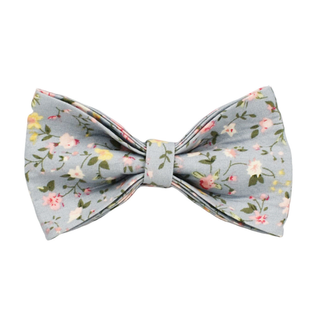 Blue Floral Polyester Cotton Collar With Dog Collar