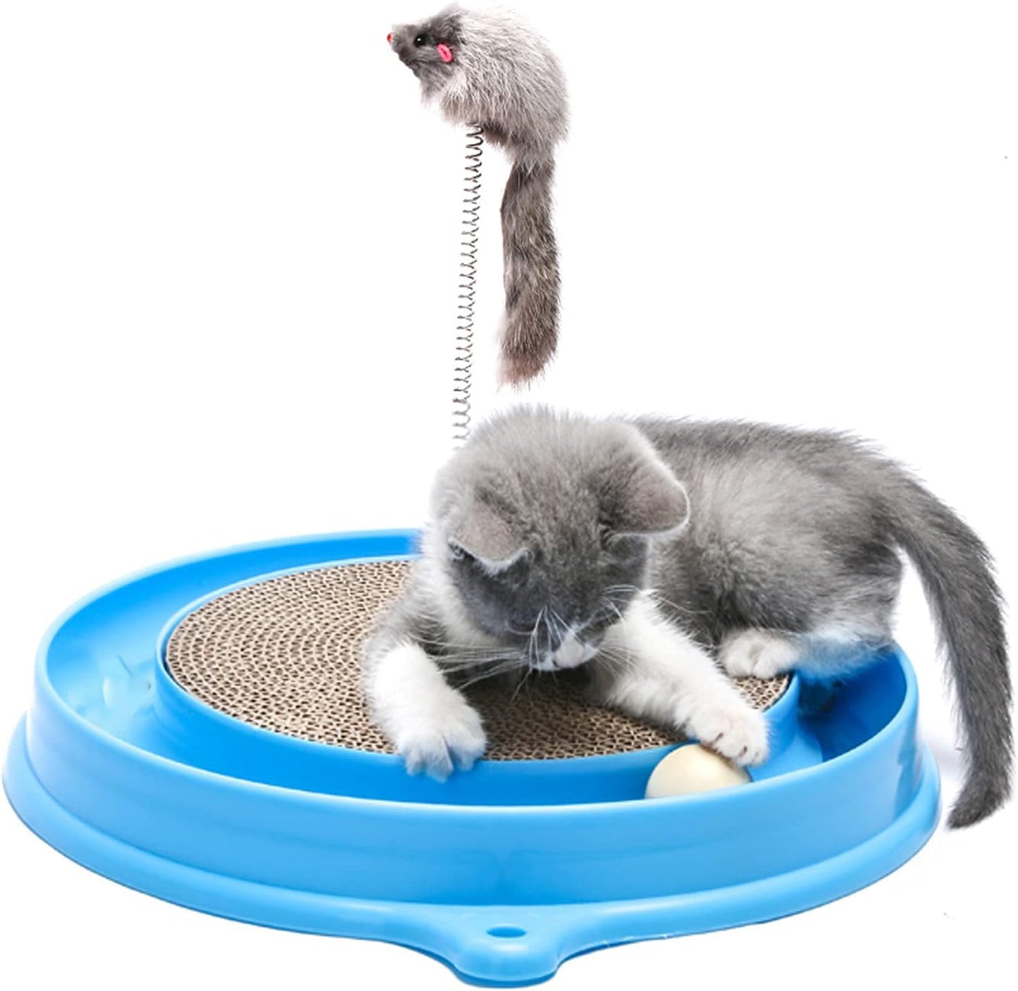 Juguete rascador para gatos Juguete para gatos Almohadilla para rascar Poste Almohadilla de entrenamiento interactivo Juguete para jugar con ratón con pelota para gatito cachorro