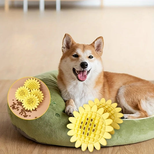 Jouets en caoutchouc pour chien en forme de tournesol, à mâcher, durables, amusants, parfaits pour la dentition et le jeu chez les chiots, accessoires pour chiens, produits pour animaux de compagnie 