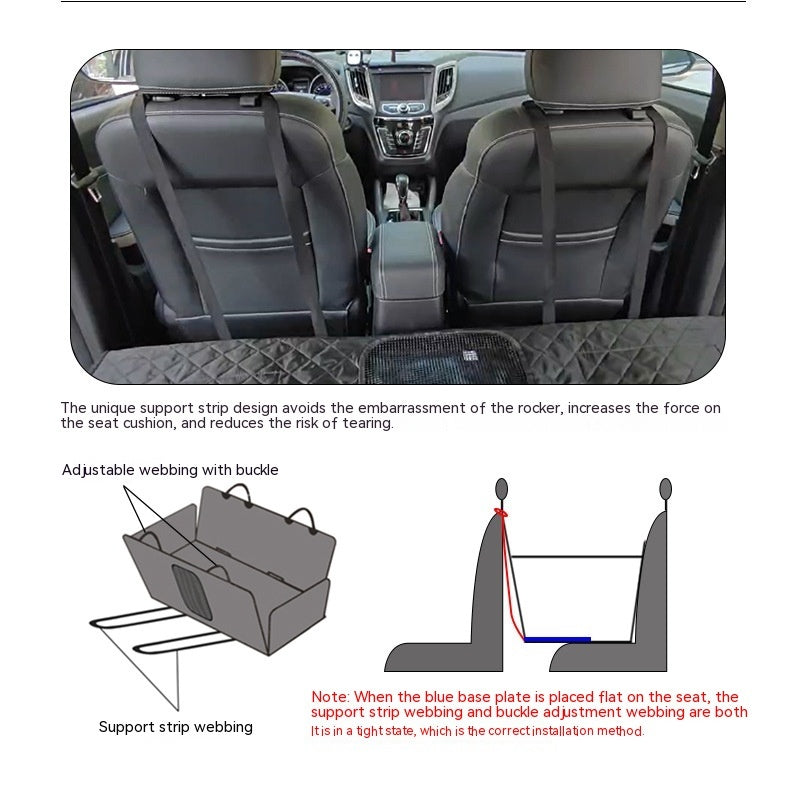 Estera para mascota de coche con soporte de carga alargada rodeada impermeable de tela Oxford 600D