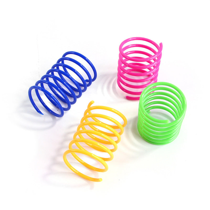 Kitten Cat Toys Wide Durable Heavy Gauge Cat Spring Toy Colorful Springs Cat Pet Toy Coil Spiral Springs