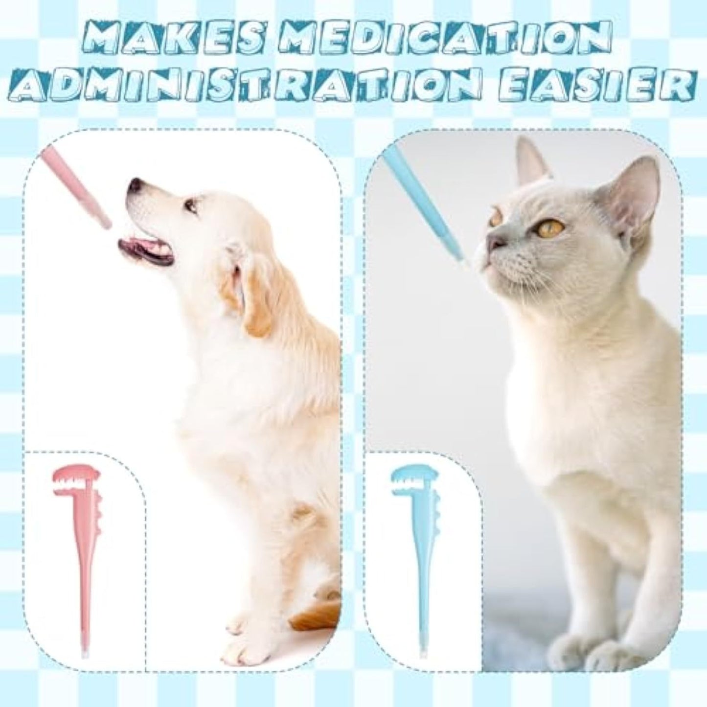 Lot de 2 piluliers pour animaux de compagnie, distributeur de pilules pour chat et chien, pistolet à pilules pour animaux de compagnie, seringues en silicone avec embout souple pour chats, chiens et petits animaux