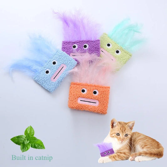 Catnip Plush Toy Cat Toy Funny Big Mouth Explosion Head Shaped Cat Toy