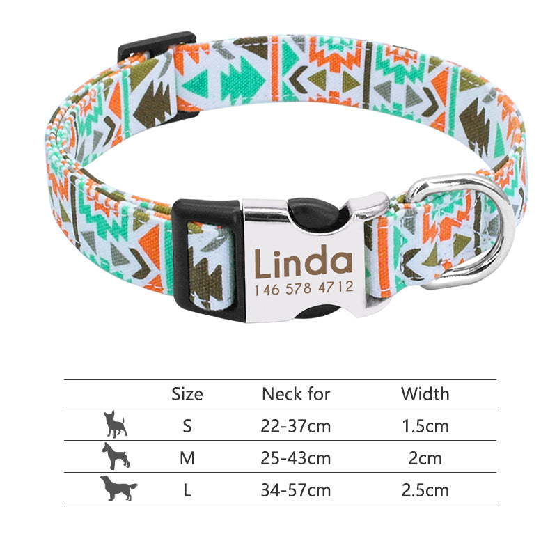 Adjustable Nylon Dog Collar Personalized Dogs Cat ID