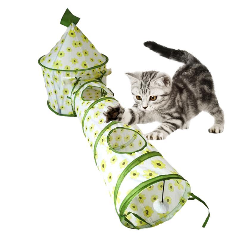 Túnel de juego para gatos, carpa interactiva plegable para conejos, carpa plegable para gatos, tubos portátiles para interiores y exteriores, juguete tipo túnel para gatos