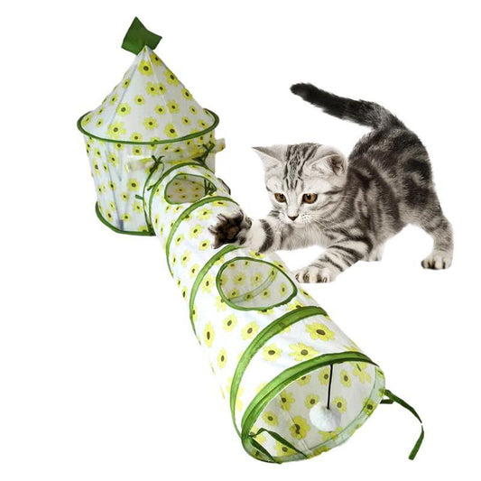 Cat Play Tunnel Folding Interactive Bunny Tent Tunnel Foldable Cat Tent Tubes Portable Indoor Outdoor Kennel Cat Tunnel Tube Toy