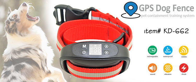 Collar de descarga eléctrica para entrenamiento de perros, inalámbrico, GPS, recargable, resistente al agua