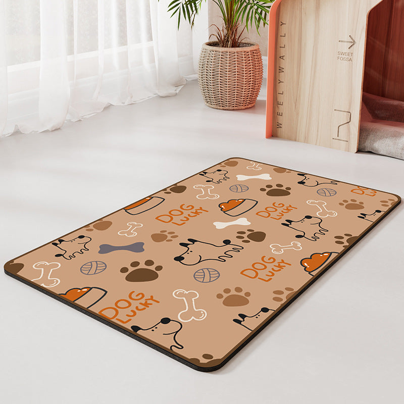 Alfombrilla para suelo con diatomeas para mascotas, para perros y gatos, a prueba de derrames, impermeable, de secado rápido