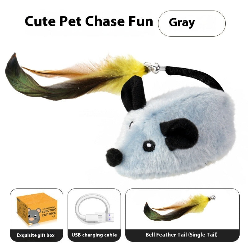 Intelligent Charging Simulation Electric Little Mouse Cat Teaser Toy