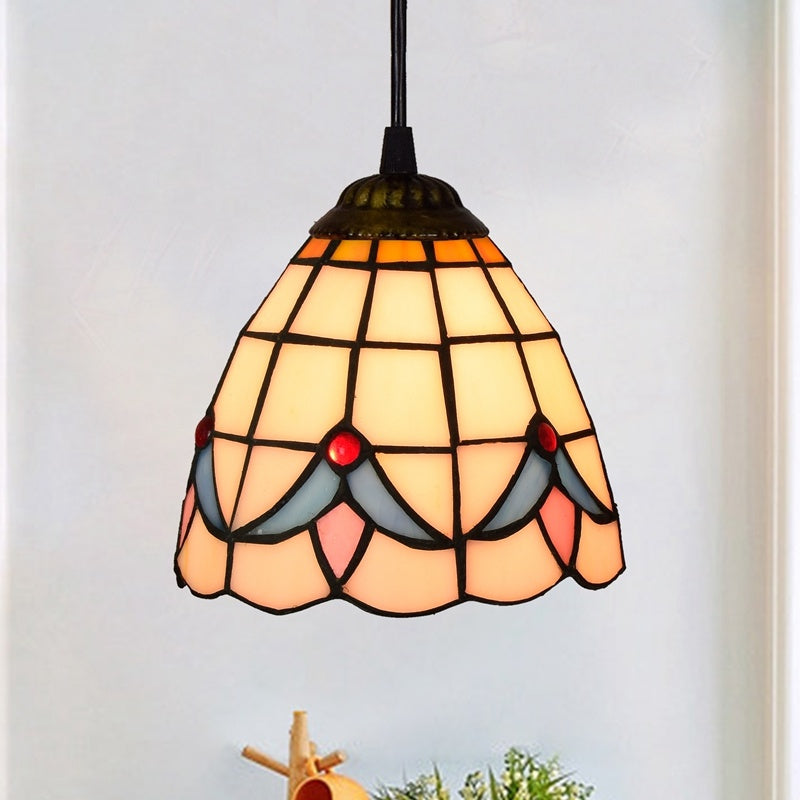 American Style Stained Glass Garden Dining Room Chandelier