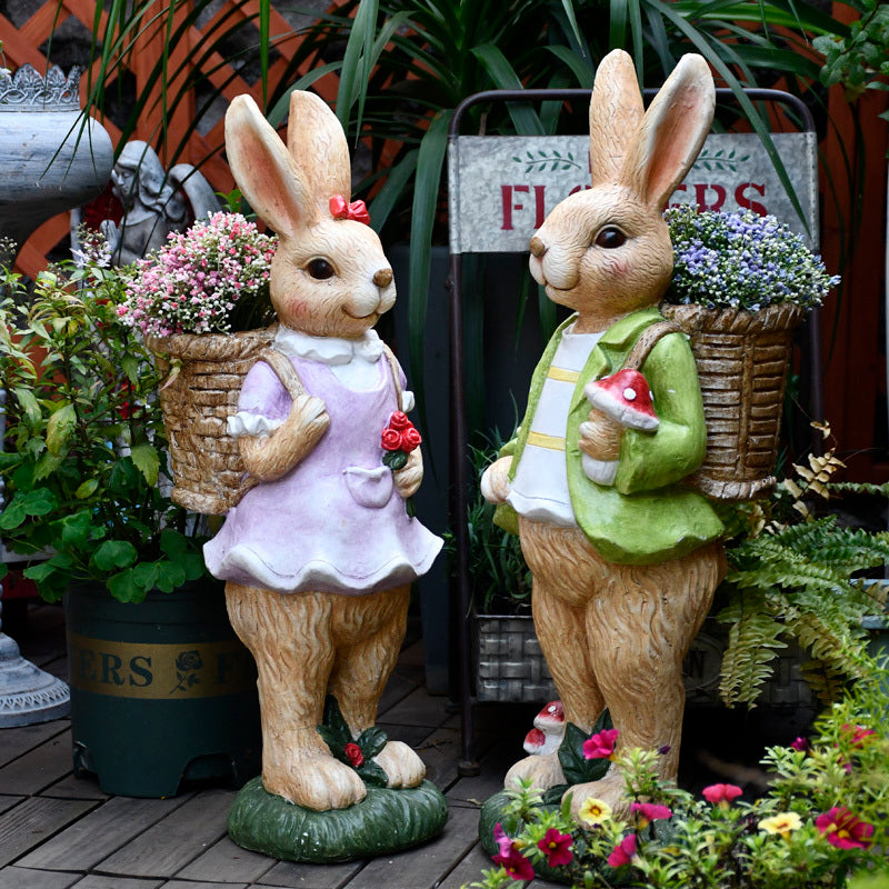 Animal Flower Pot Decoration Rabbit Creative Cute