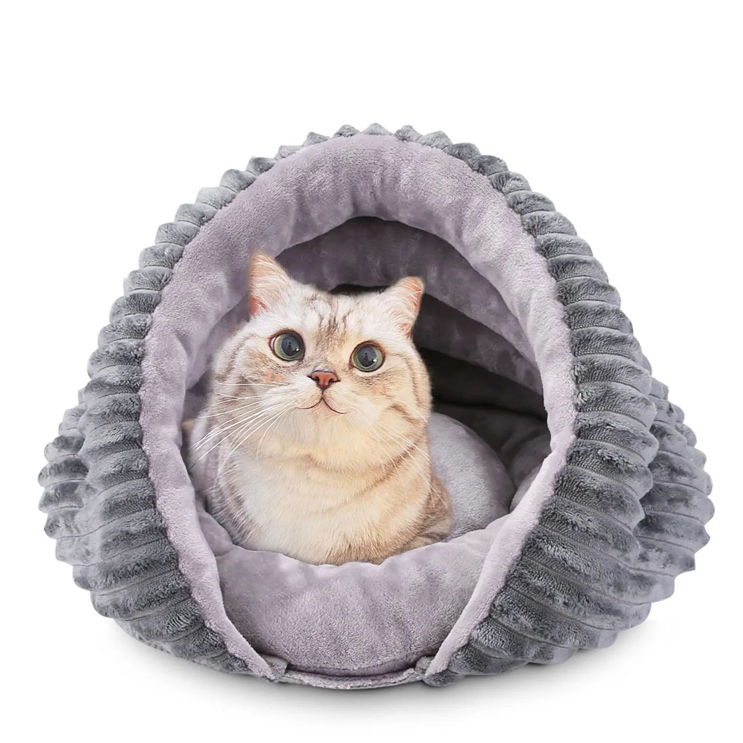 Nido de túnel para gatos, cómodo y grueso para las cuatro estaciones, con bolsillo para conchas, para mascotas, plegable, desmontable y lavable, suministros para mascotas