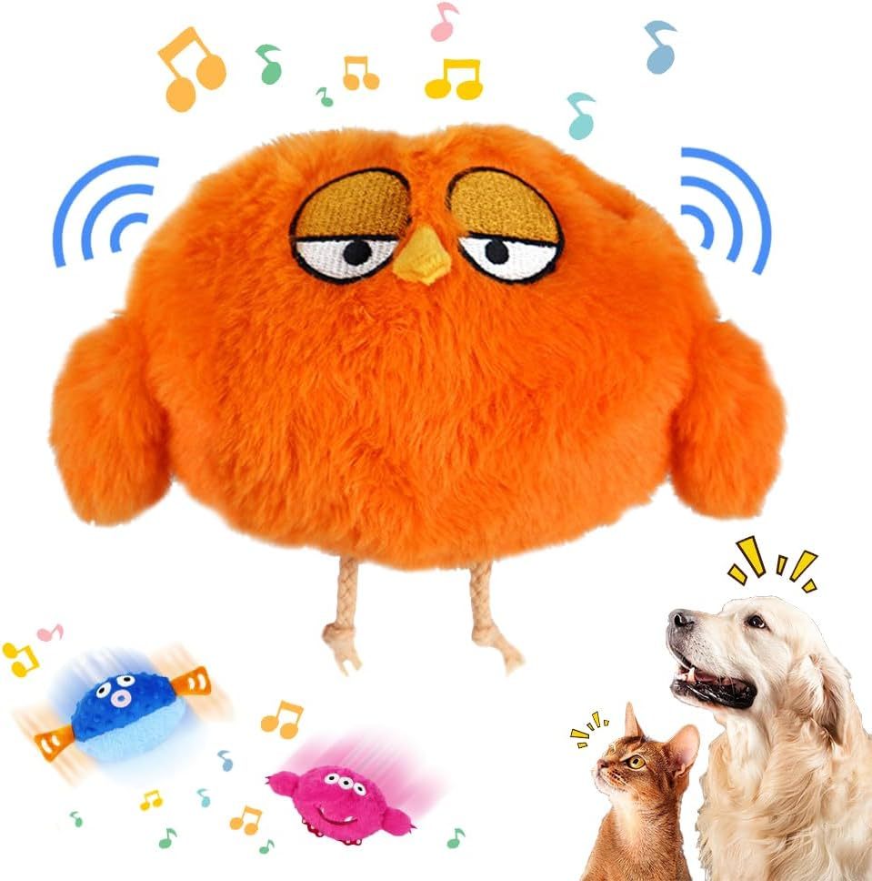 Active Moving Pet Plush Toy With Sounds Interactive Dog Toys Chargable Squeaky Moving Dog Toy Puppy Toys To Keep Them Busy For Boredom Dogs Pet Puppy Chew Toys For Teething