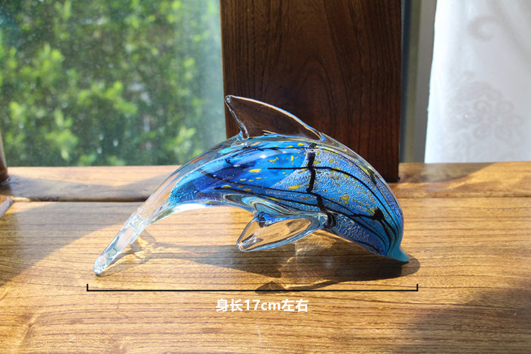 Boshan Glazed Dolphin Crafts Fish Tank Landscaping Marine Animals