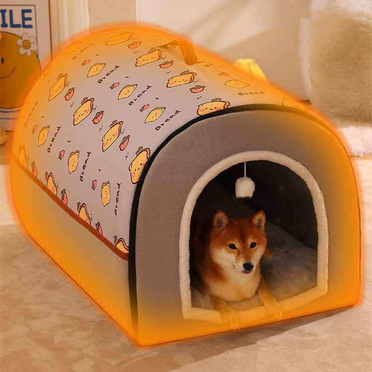 Casa cálida, cerrada, extraíble y lavable para Corgi y Shiba Inu