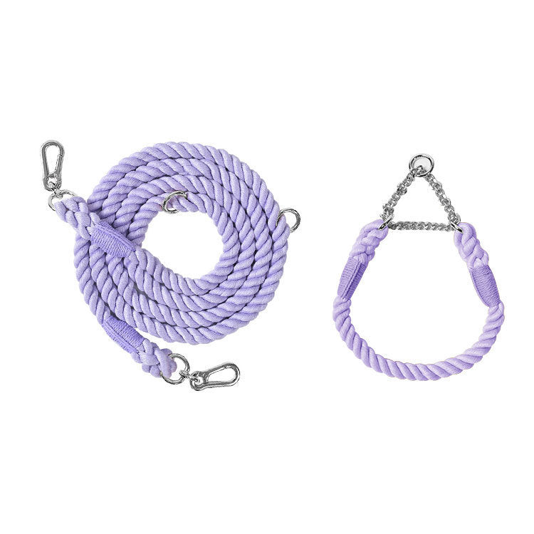 Woven Rainbow Multifunctional Double Head Pet Leash