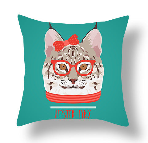 Housse de coussin imprimée en peluche courte, Animal Creative Home