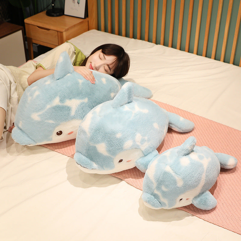 Cute Starry Sky Dolphin Doll Plush Toys Girl Bed Sleep Companion Throw Pillow