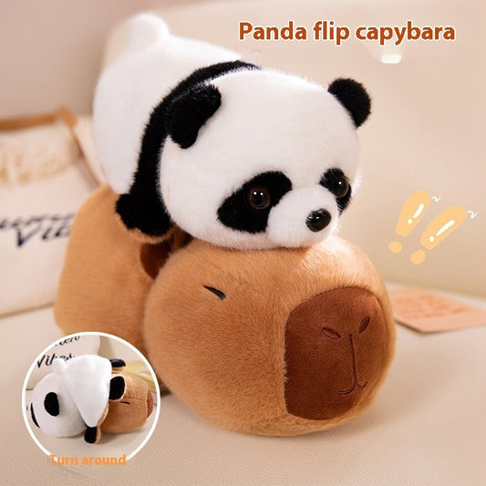 Divertido muñeco de panda menor, juguete de peluche de capibara transformado