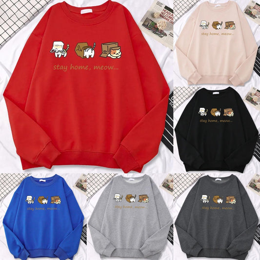 Three Mini Cat Animal Stay Home Sweater