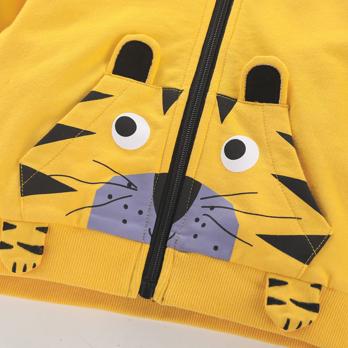 Boys Cartoon Animal Print Zip-Up Jacket