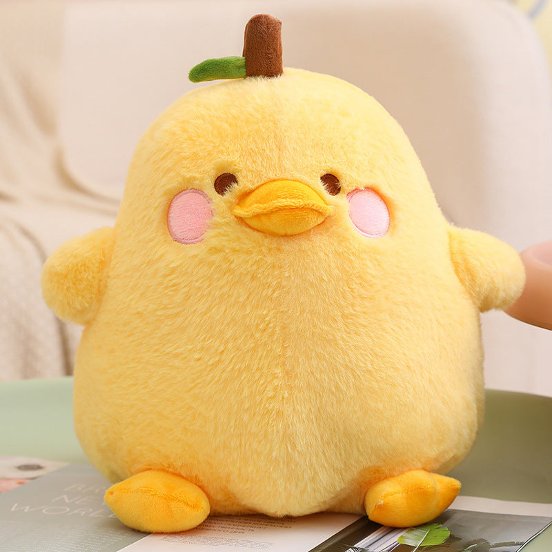 Pear Plush Toy Cute Fruit Yellow Duck Children Sleep Hug Soothing Pillow