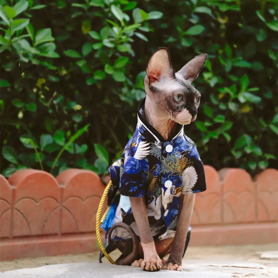 Sphinx Hairless Cat Clothes Kimono New Bow Pendant