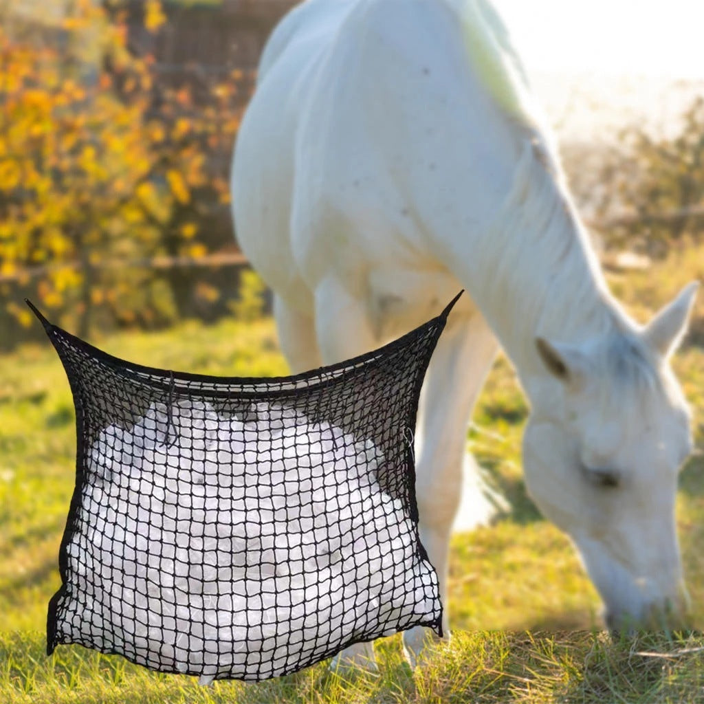 Sac d'alimentation suspendu pour chevaux avec grille tissée