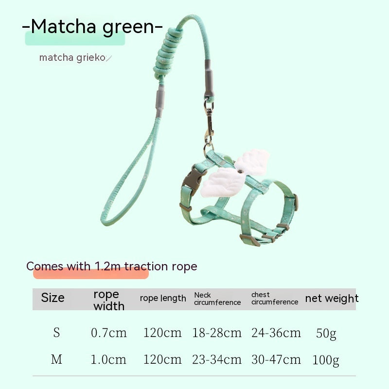 Adjustable Pet Cat Gradient Color Hand Holding Rope