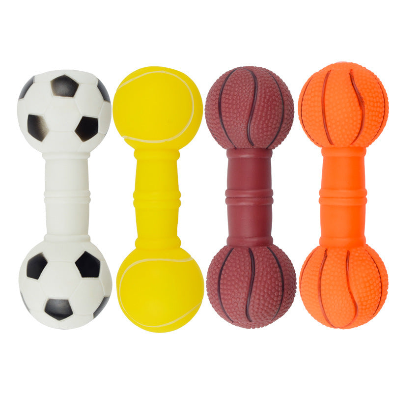 Juguetes para perros, pelota de fútbol, ​​mancuerna, juguete para apretar y masticar con chirrido para mascotas